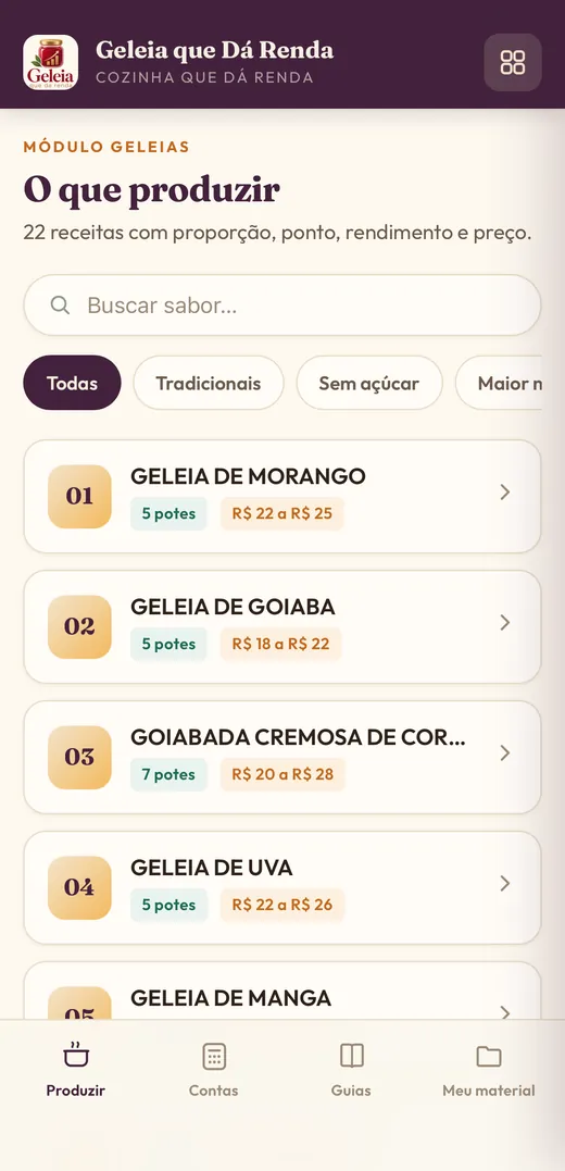 Lista de receitas