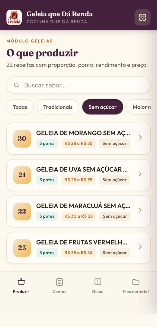 Filtro sem açúcar