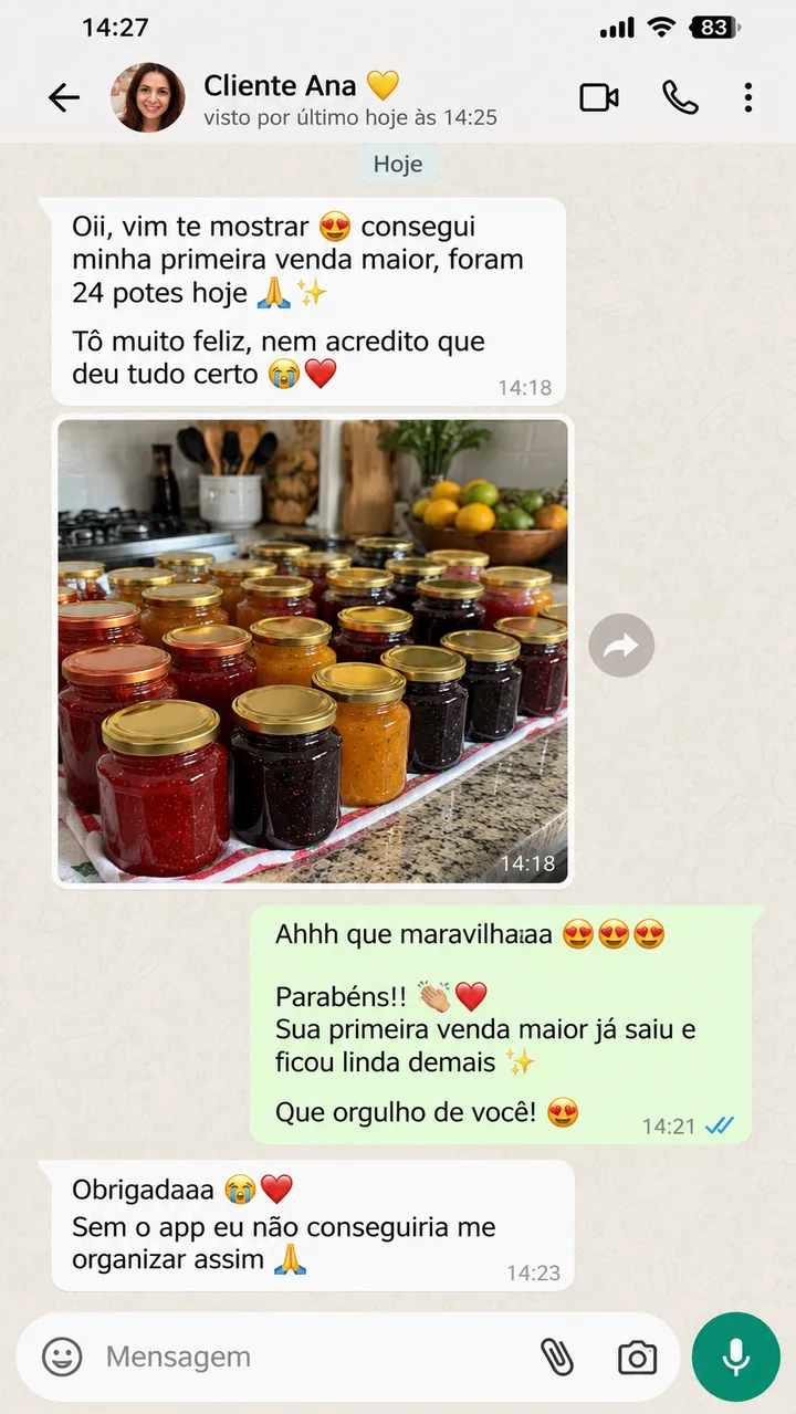 Encomenda de 50 potes